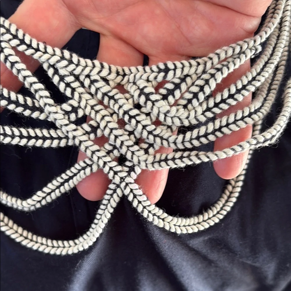 Anthropology Black Sleeveless Top with Braided Neckline - Picture 3 of 3